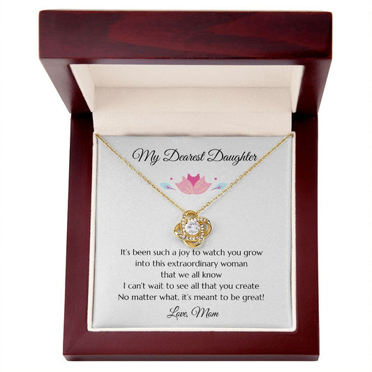 Gift for Daughter Love Knot Necklace Gold