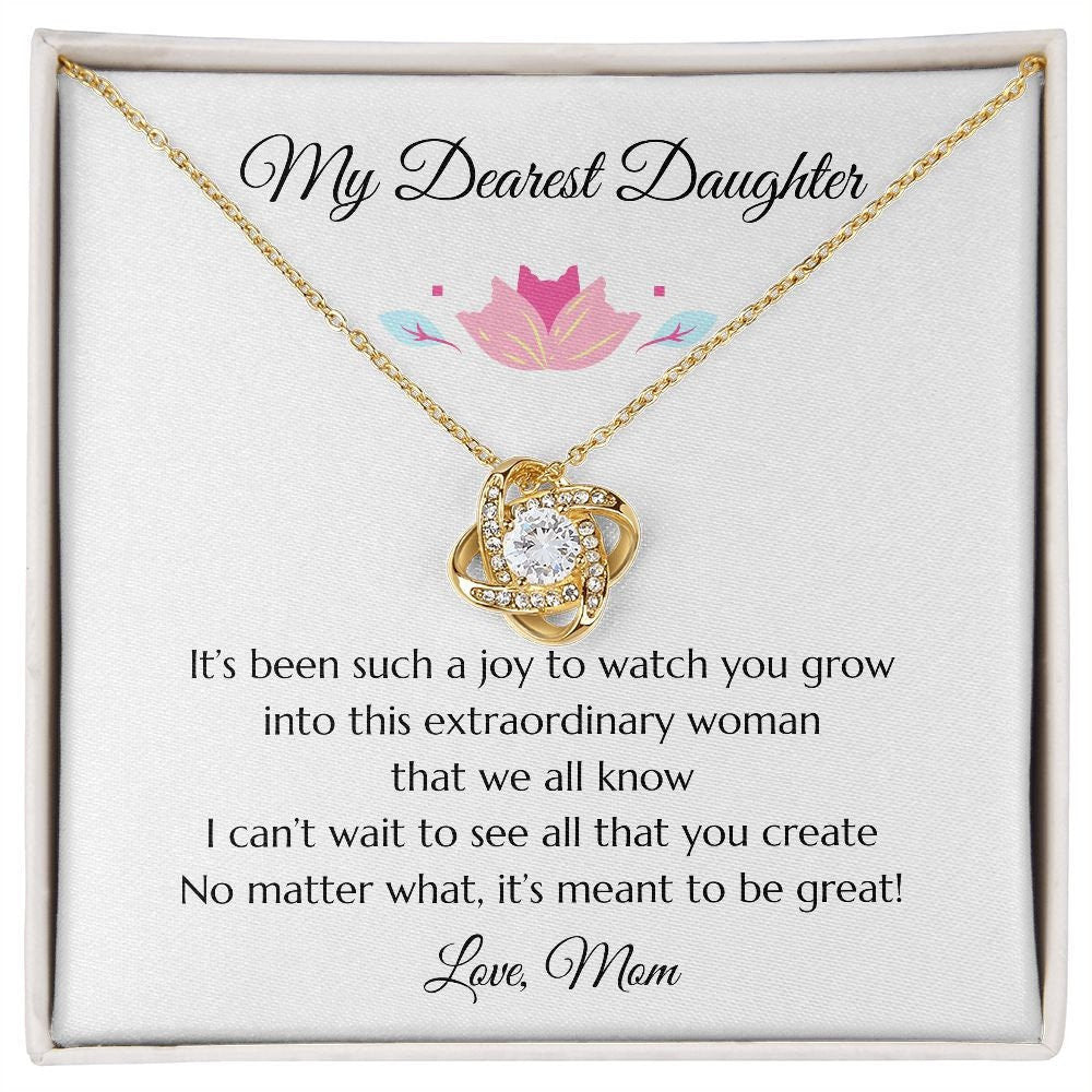 Gift for Daughter Love Knot Necklace Gold