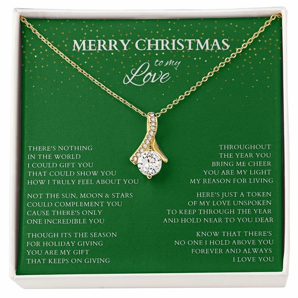 Wife Gift, Merry Christmas to My Love Necklace, Alluring Beauty Christmas Gift for Wife or Lover, Girlfriend Holiday Gift