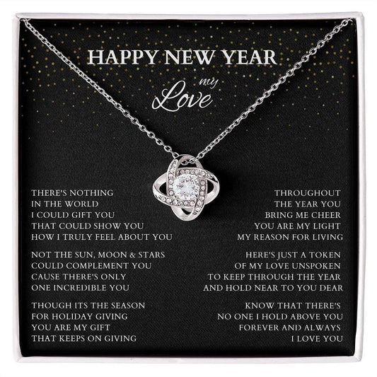 Happy New Year My Love Necklace, Love Gift with Original Poem for Wife or Lover, New Year Gift for Fiance, Wife to Be Holiday Gift