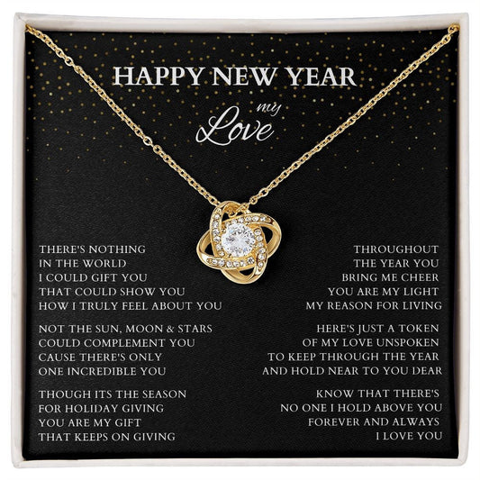 Happy New Year My Love Necklace, Love Gift with Original Poem for Wife or Lover, New Year Gift for Fiance, Wife to Be Holiday Gift