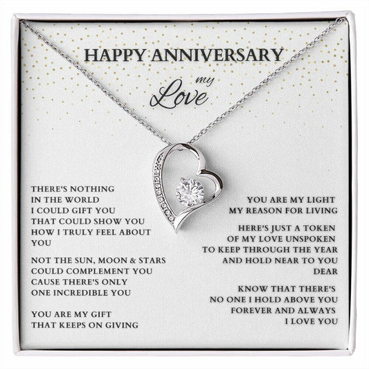 Personalized Anniversary Gift, Happy Anniversary My Love, Anniversary Heart Pendant, Anniversary Necklace, Anniversary Gift for Wife