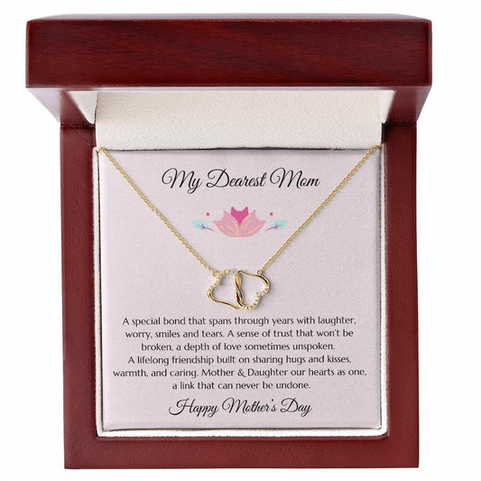 Mother's Day Gift, Mom Gift, Mother Gift, Mom Diamond Necklace, Mom Poem With Gold & Diamond Infinity Hearts Necklace, Daughter Gift to Mom
